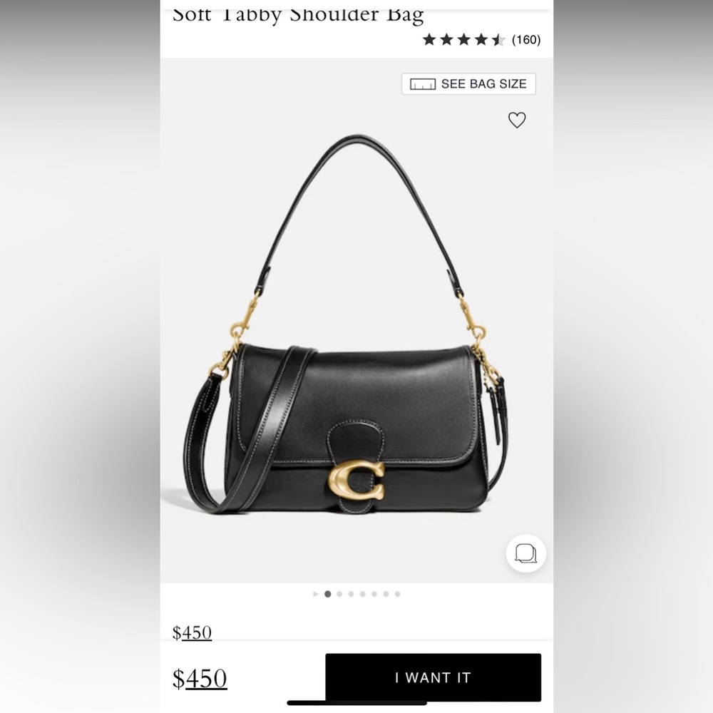 Coach Tabby Logo Plaque Shoulder Bag